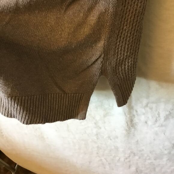 Loft Brown Hi-Low Knit Pull Over Sweater - Picture 10 of 14